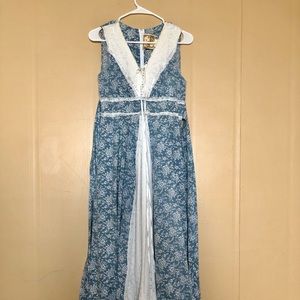 Gunne Sax Vintage Small Blue/White Dress